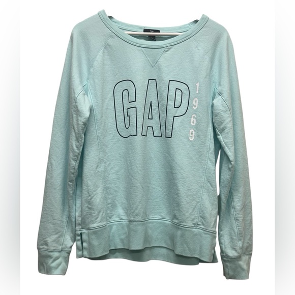 GAP Tops - Gap Pullover Sweatshirt Light Aqua Mint Green Women Size Large Soft